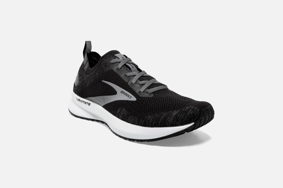 Brooks Israel Levitate 4 Road Running Shoes Womens - Black/White - IPM-610432